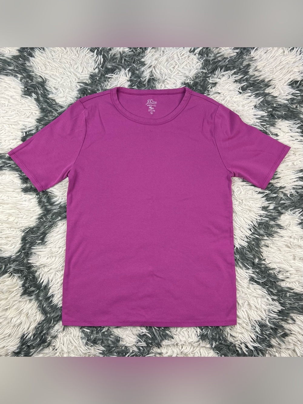 J Crew Women’s Purple Short Sleeve Perfect Fit T-shirt Size Large